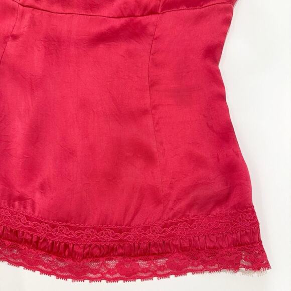 Vintage Y2K Tank Top Size XS Hot Pink 100% Silk Cami Girly Soft Girl Babydoll - Picture 10 of 16